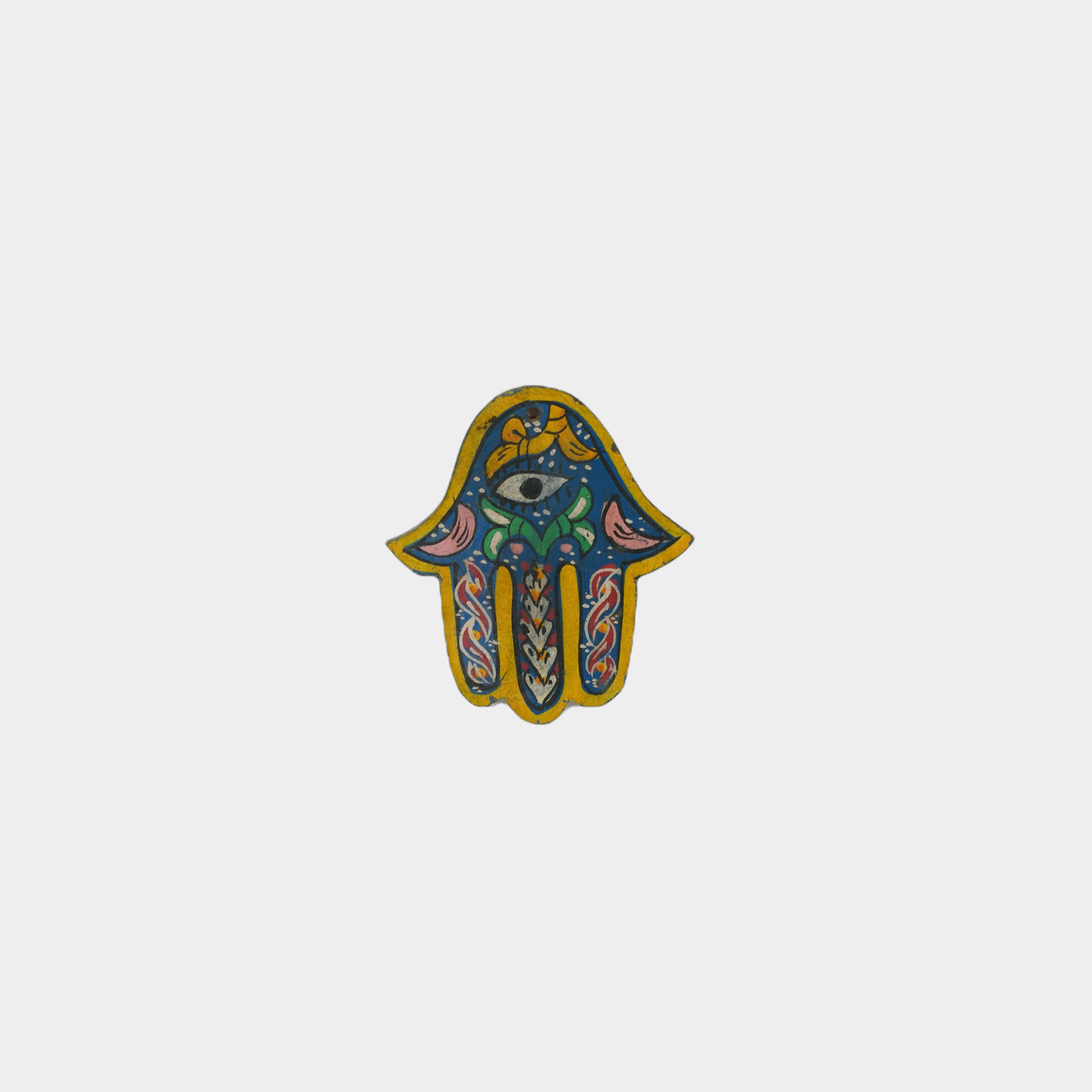 Antique Fatma hand - Blue & Yellow