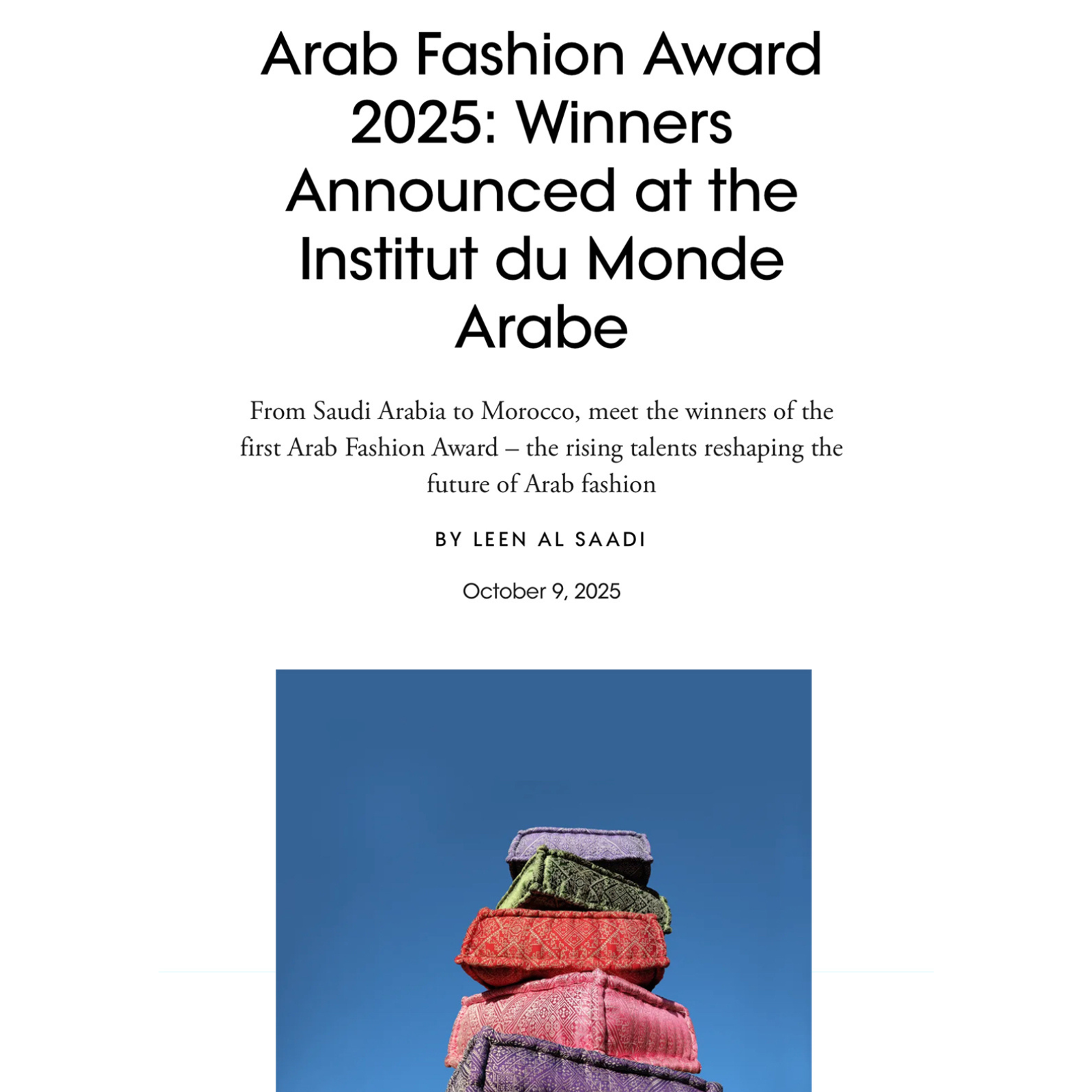 IN THE PRESS 🗞️ I VOGUE ARABIA