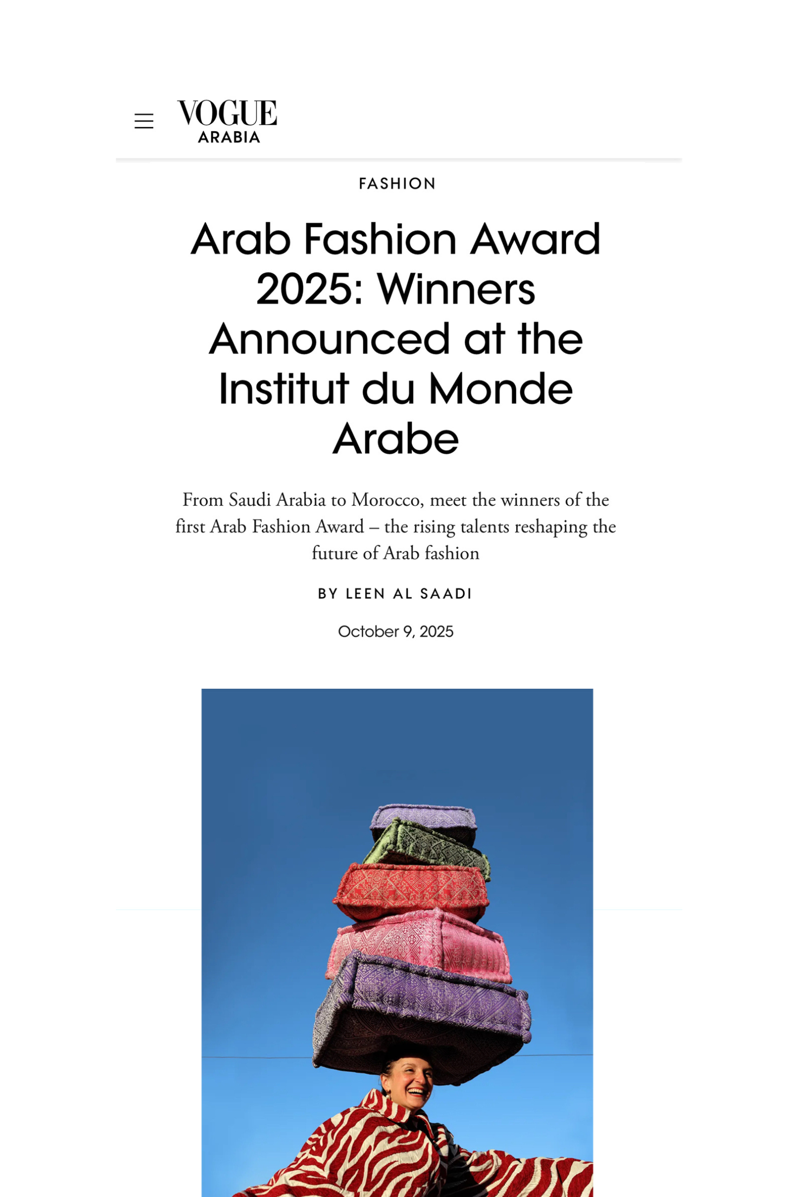 IN THE PRESS 🗞️ I VOGUE ARABIA